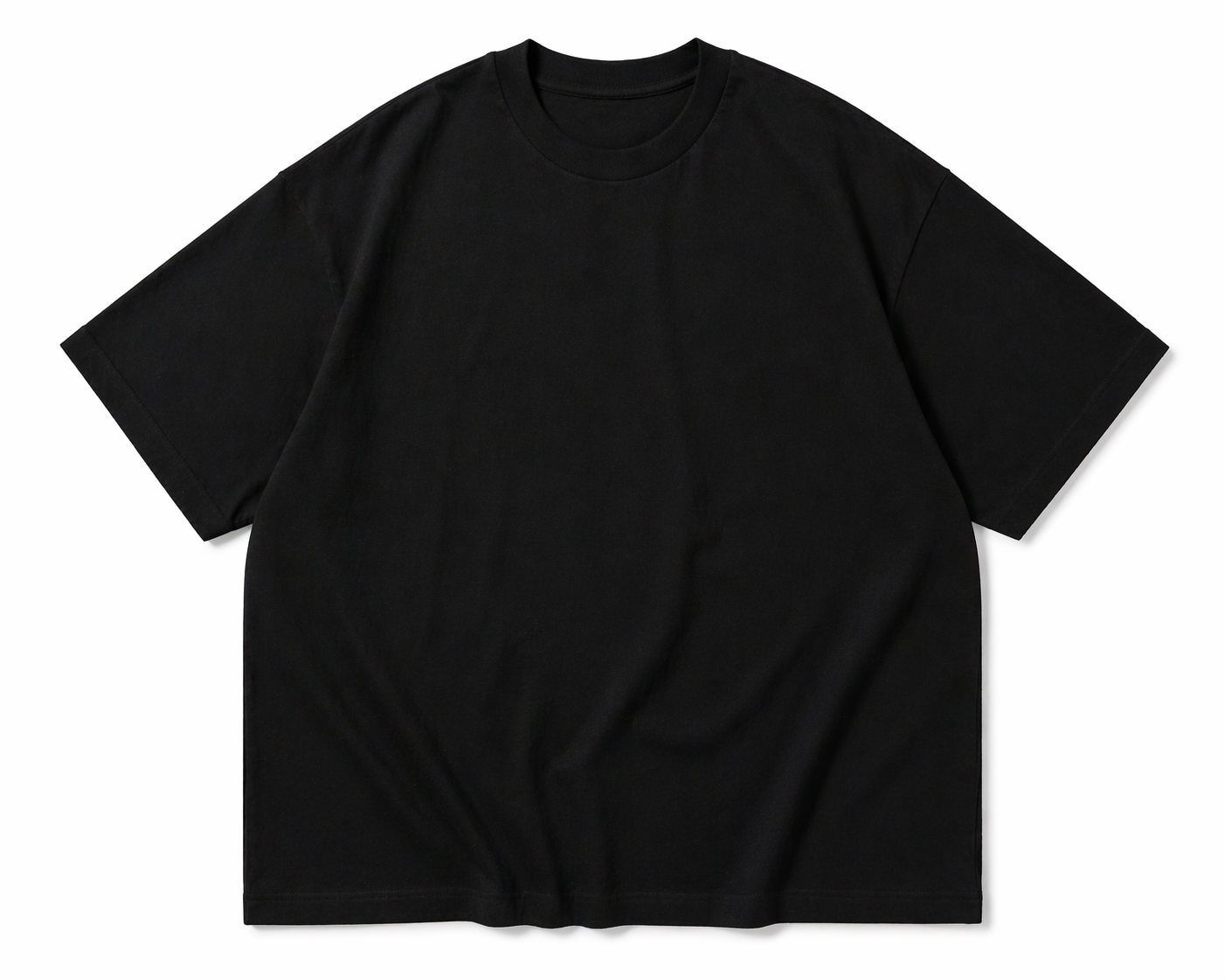 Black t-shirt on a white background