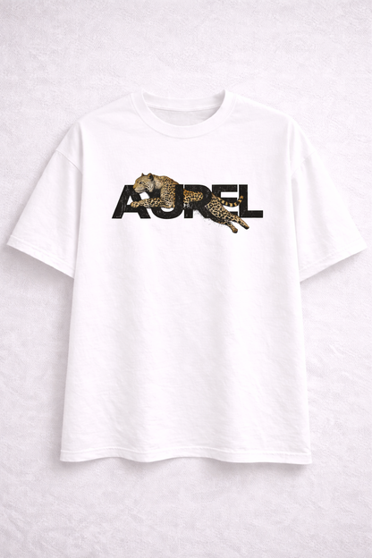 AUREL Signature Leopard Graphic Oversized T-Shirt