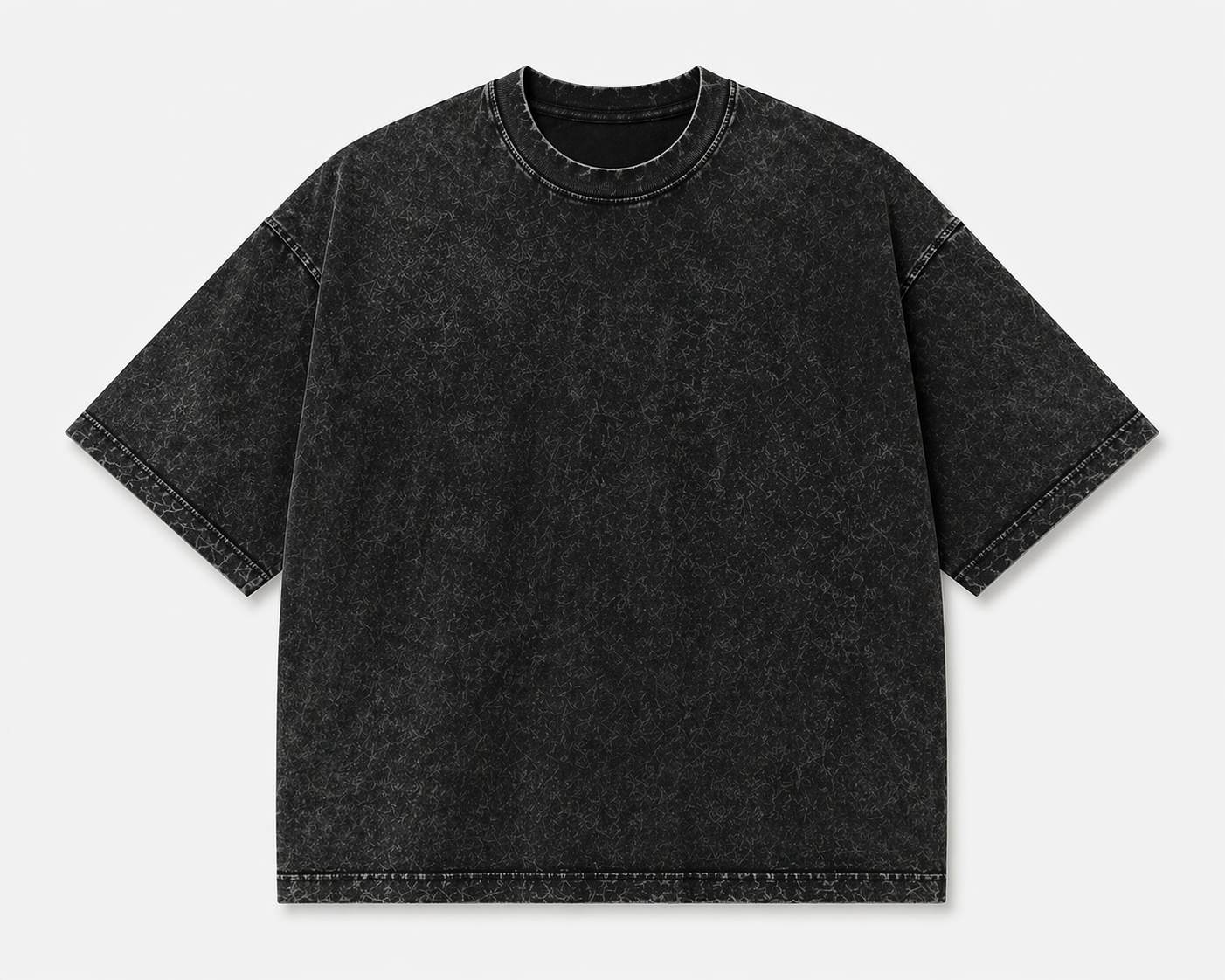 Black t-shirt on a light gray background