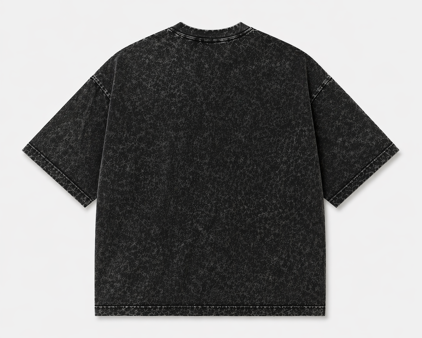 Black denim shirt on a light gray background