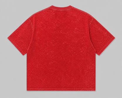 AUREL Premium Acid Wash Oversized T-Shirt Combo (Navy Blue & Red) – 240 GSM Cotton Streetwear | Unisex Drop Shoulder Fit